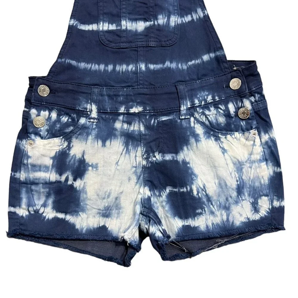 Justice Sz 10 Blue Tie Dye Shortall Overalls